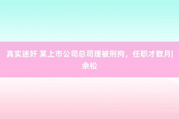 真实迷奸 某上市公司总司理被刑拘，任职才数月|余松