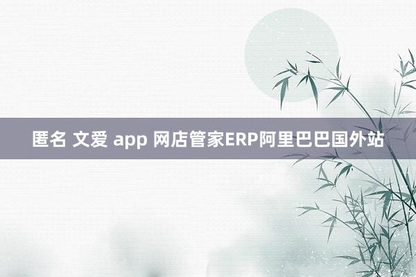 匿名 文爱 app 网店管家ERP阿里巴巴国外站