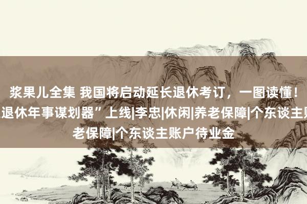 浆果儿全集 我国将启动延长退休考订，一图读懂！还有“法定退休年事谋划器”上线|李忠|休闲|养老保障|个东谈主账户待业金